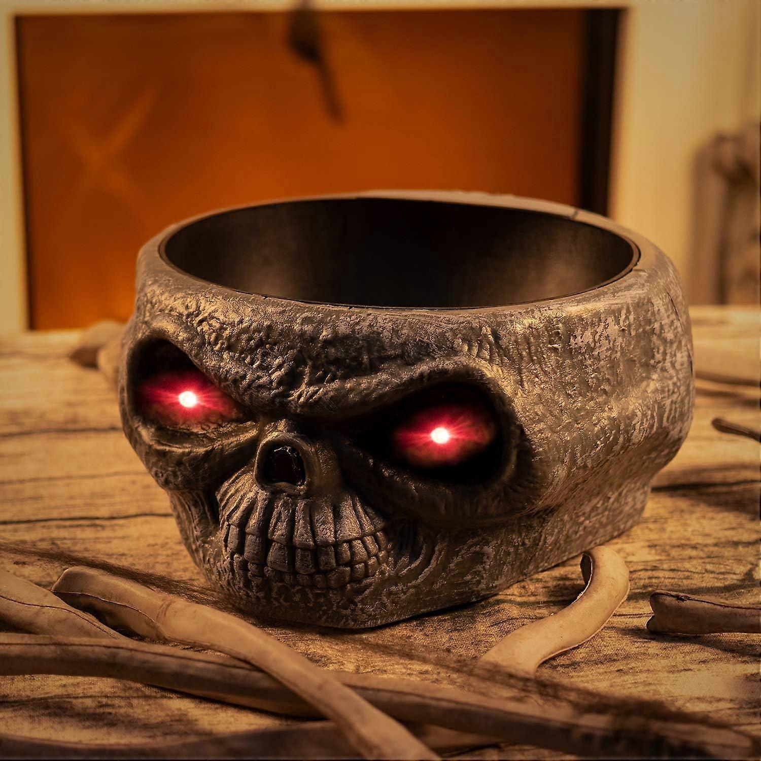 Animated Halloween Candy Dish Skull Grab Hand Decorative Prop with - Main Image
