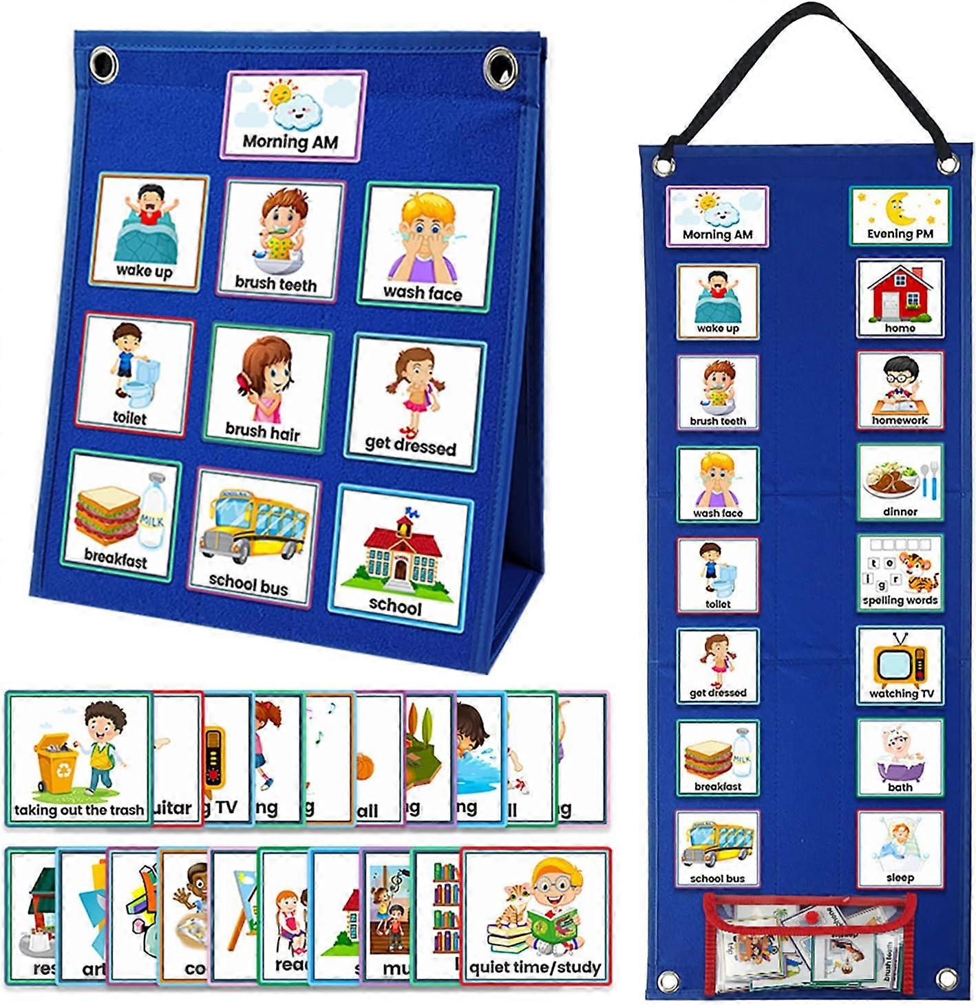 New Arrive Children's Visual Timetable Calendar Chart School Planner Learning Material With 70 Cards