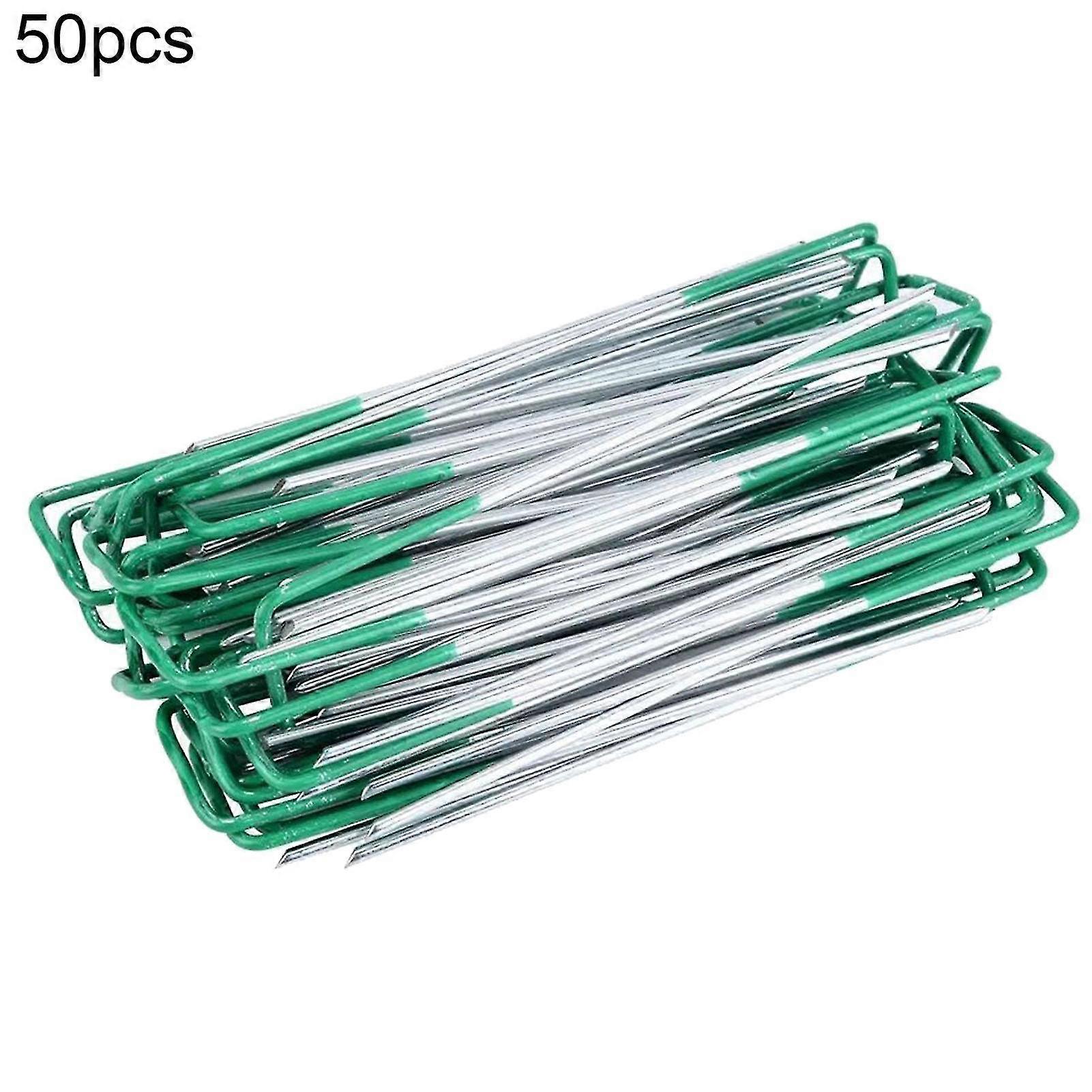 Naievear 50pcs/set Grass Peg Multi-purpose Thickened Wire Diameter Galvanized Wire Sturdy Sod Fasten For Yard