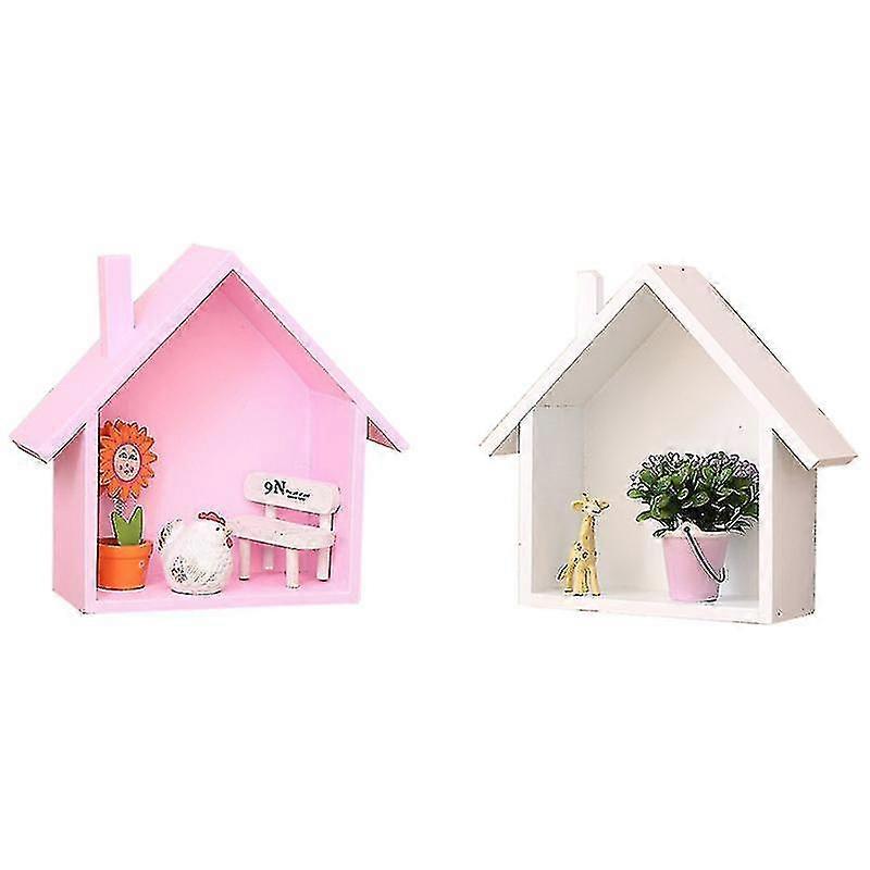 2pcs House Shaped Wall Shelf