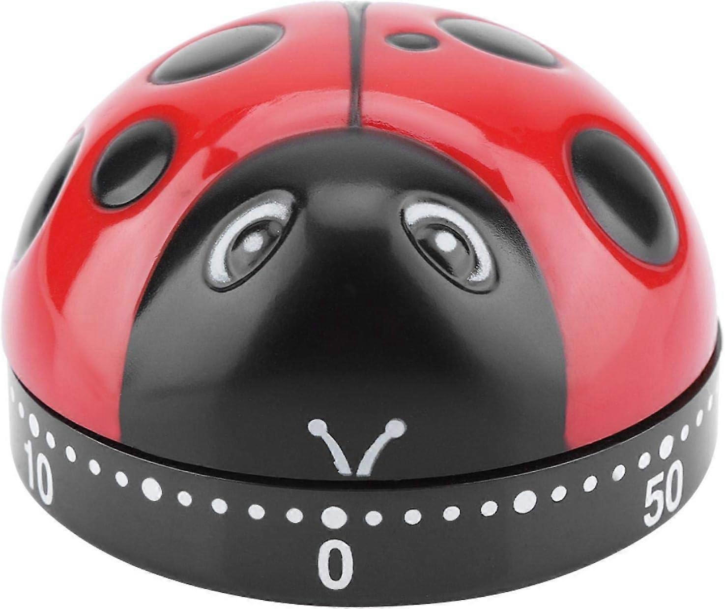 Funny Kitchen Timer, Ladybug Shape Timer, 60 Minute Ladybug Design Kitchen Timer, Mechanical Timer, 6 * 6 * 5cm