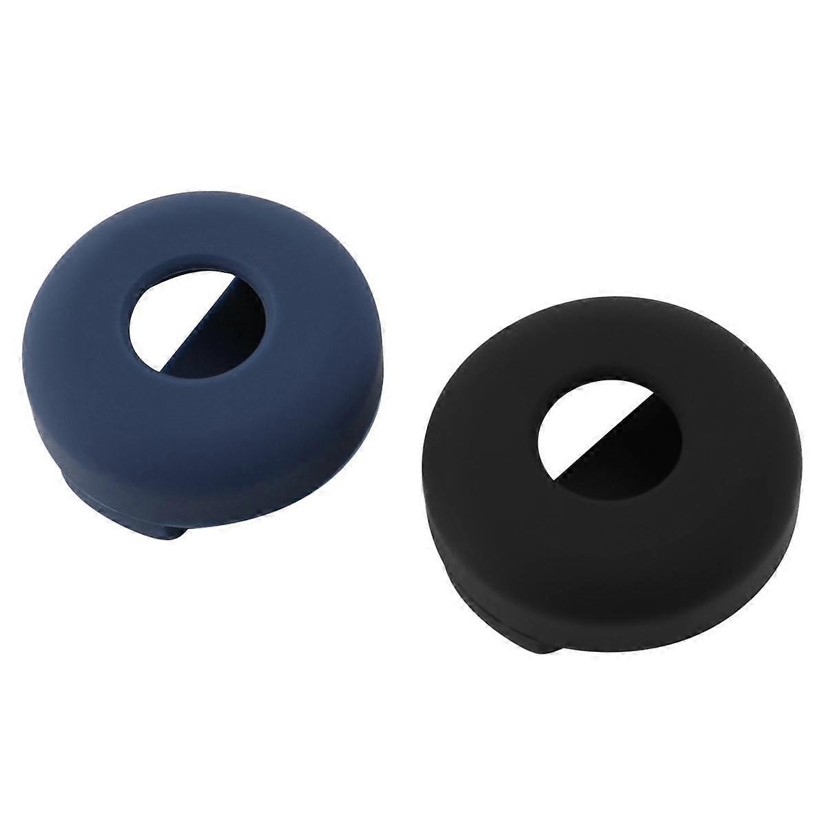 Dog Collar(2 Pack), Silicone Pet Collar Case for Airtags , Anti-Lost Pet Loop Holder Black+Blue