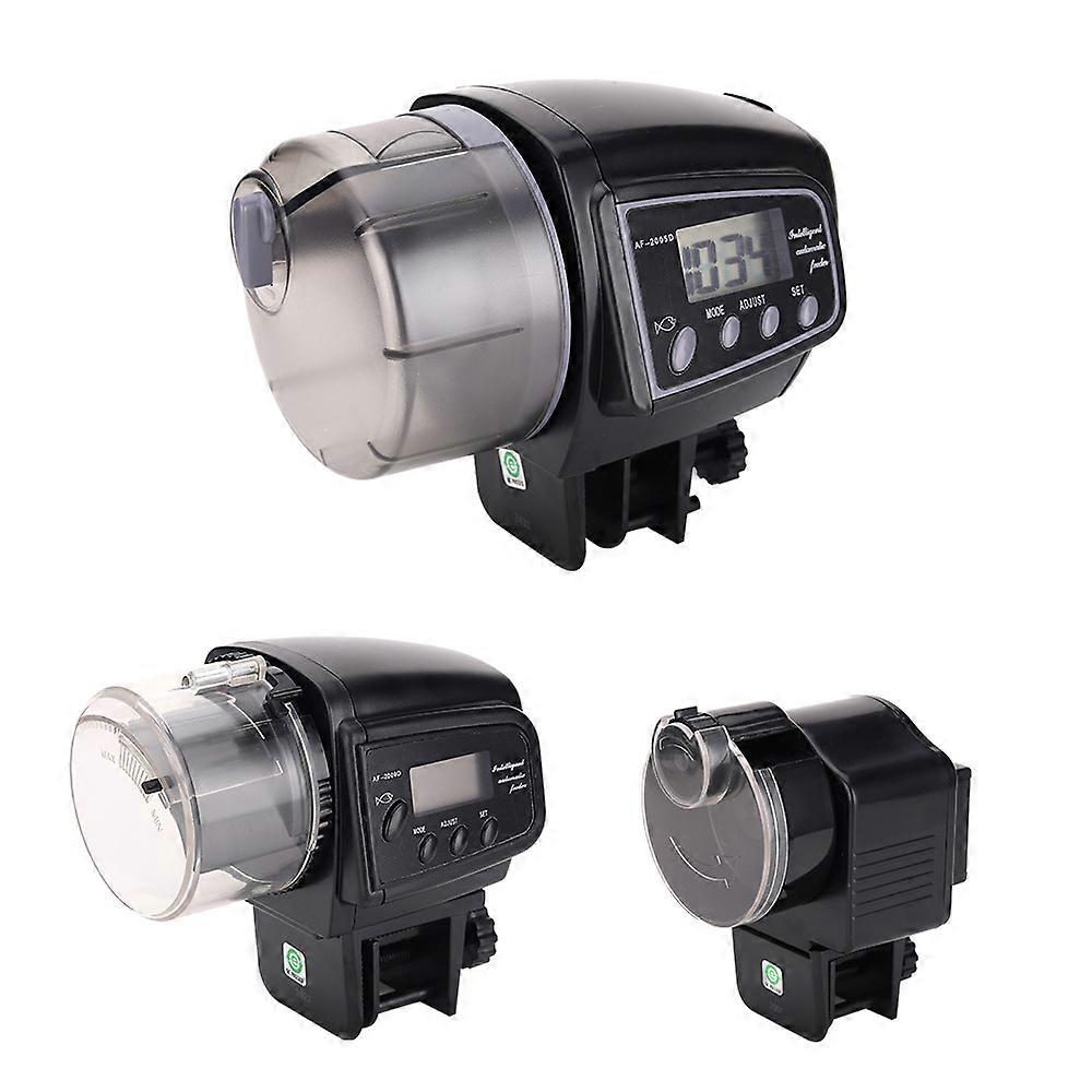Dww-Aquarium Automatic Fish Feeder 1 pc Black - Distributeur de nourriture pour poissons rglable et multifonctionnel avec cran LCD pour une utilisatio