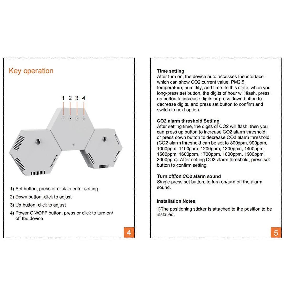 Luftqualitätsdetektor-Monitor Innentester Kohlendioxidsensor Wandmontierter CO2-Detektor Kohlendioxidmonitor