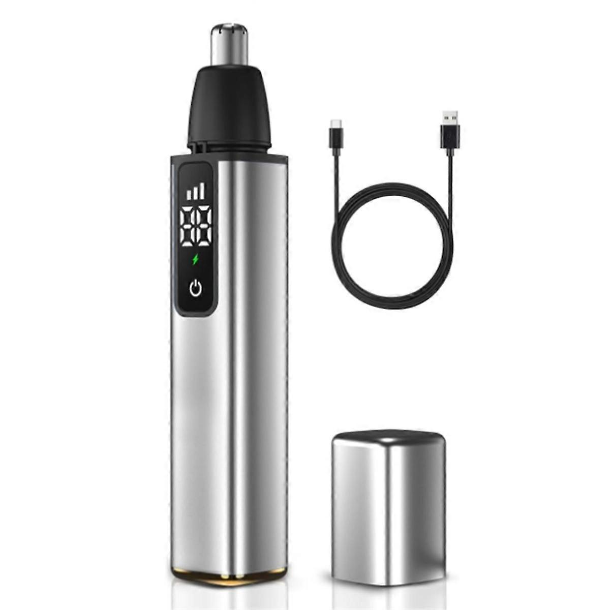 Nose Hair Trimmer for Men USB Rechargeable Ear Nose Hair Trimmer with LCD Display Professional Trimming Tool-B