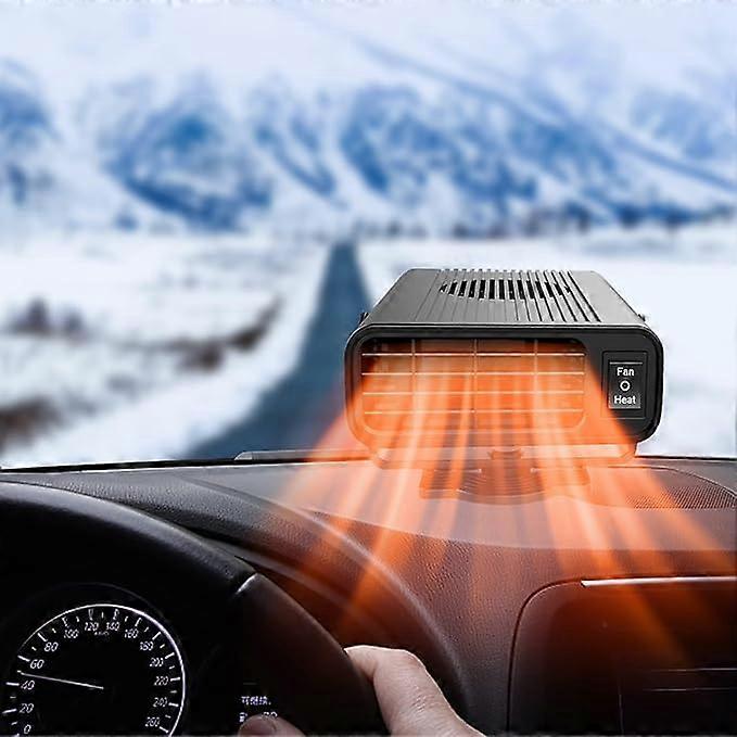 Car Heater, 12 V Portable Car Heater Anti-Fog, 150 W Windscreen Defroster, 2-in-1 Heating/Cooling Mini Car Heater Fan, Plug-In Cigarette Lighter