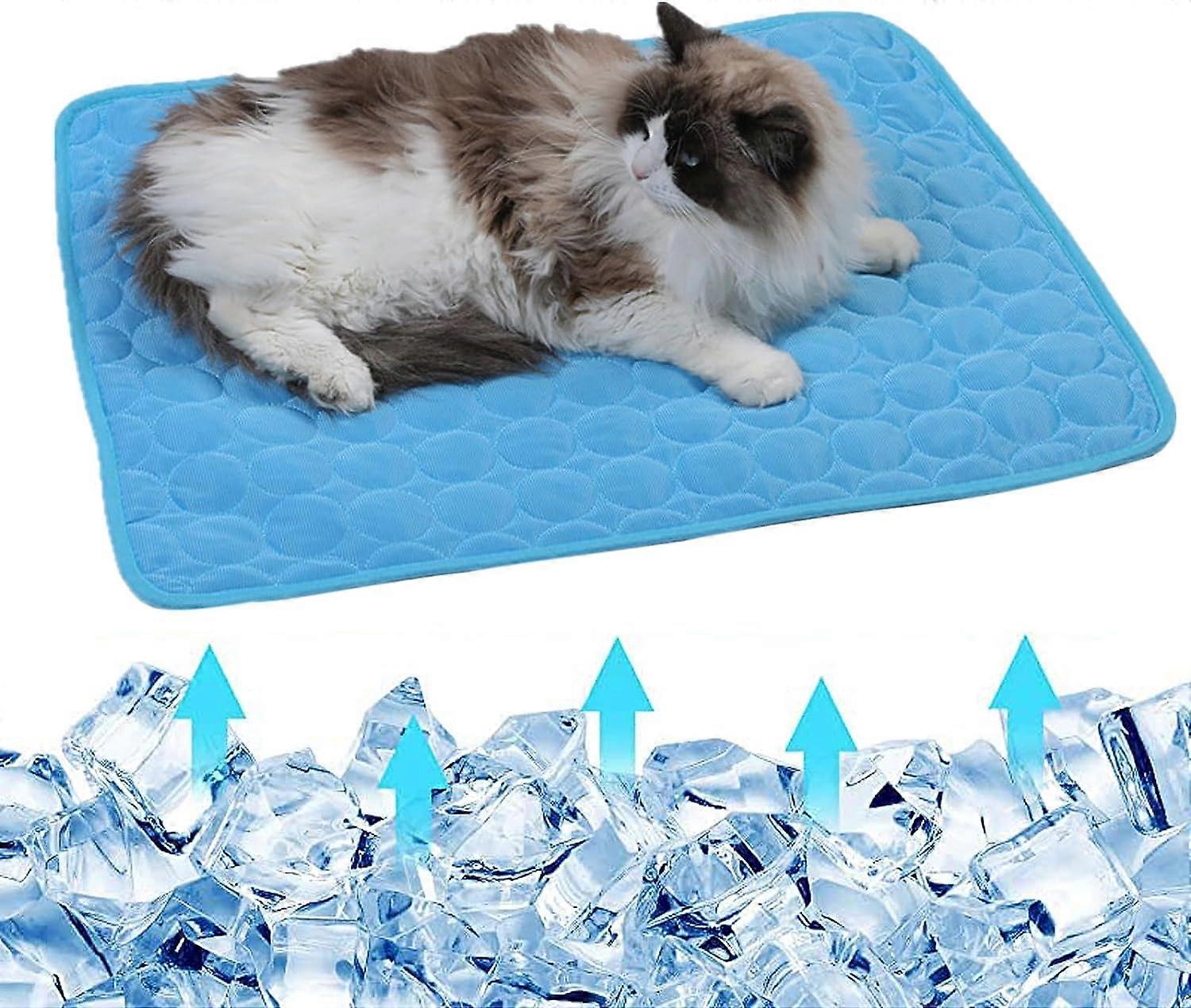 Pet Cooling Pad, Leak-proof and Non-slip Pet Cooling Bed Dog Blanket, Self-cooling and Absorbent Pet Ice Pad Summer Cooling Comfortable and Soft for K