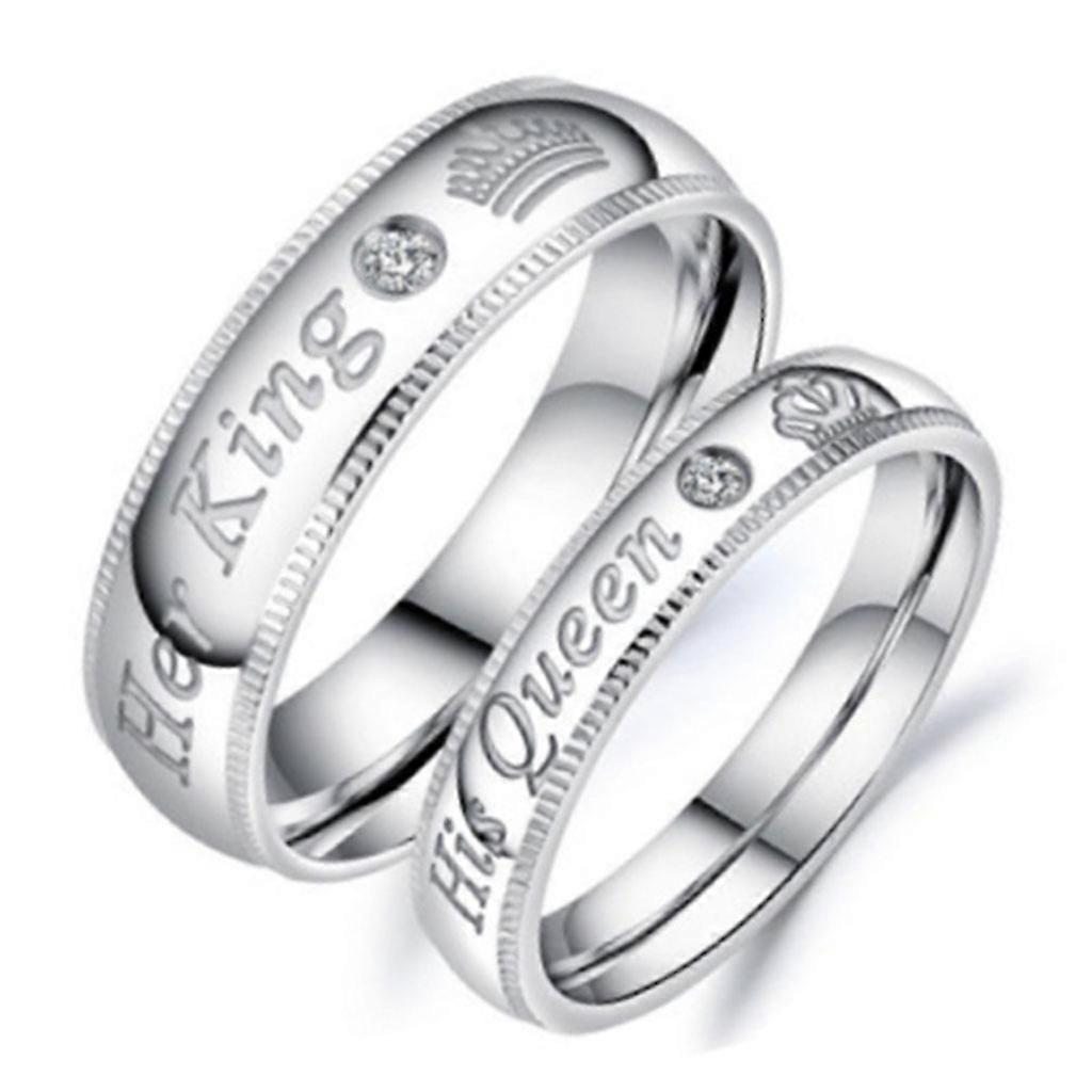 1 Pair Her King and His Queen Ring Matching Ring Promise Ring Adjustable Ring