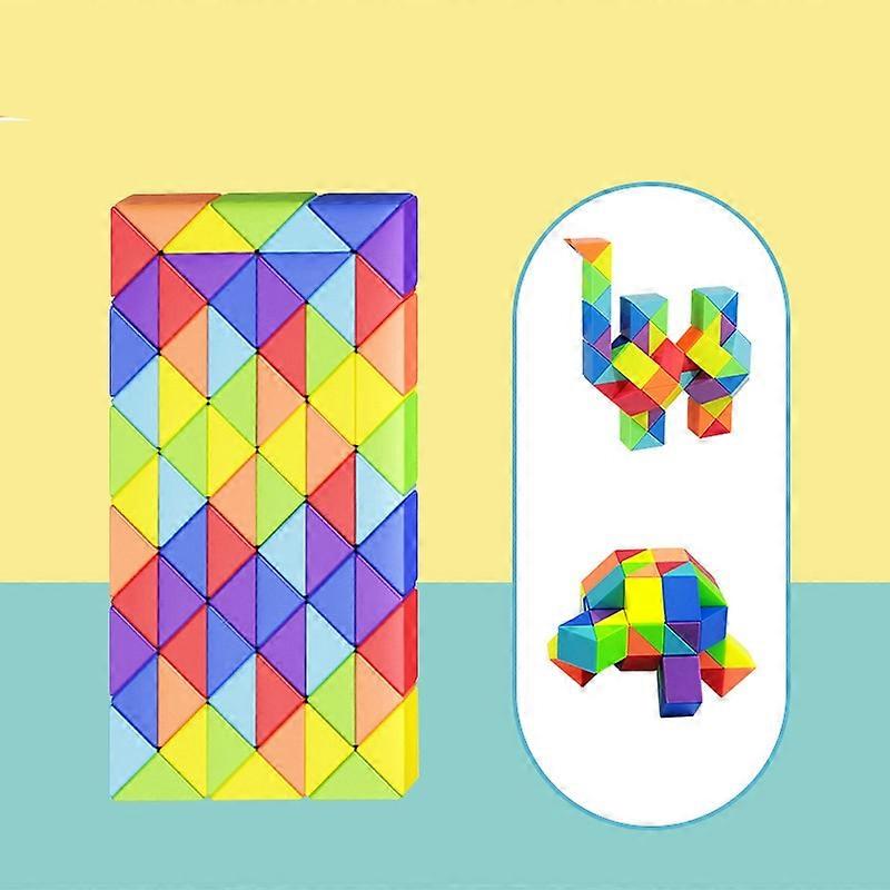 Versatile Magic Ruler Macaron Color 24 Section 48 Section 72 Section Folding and Transforming Magic Ruler Children's Puzzle Toys