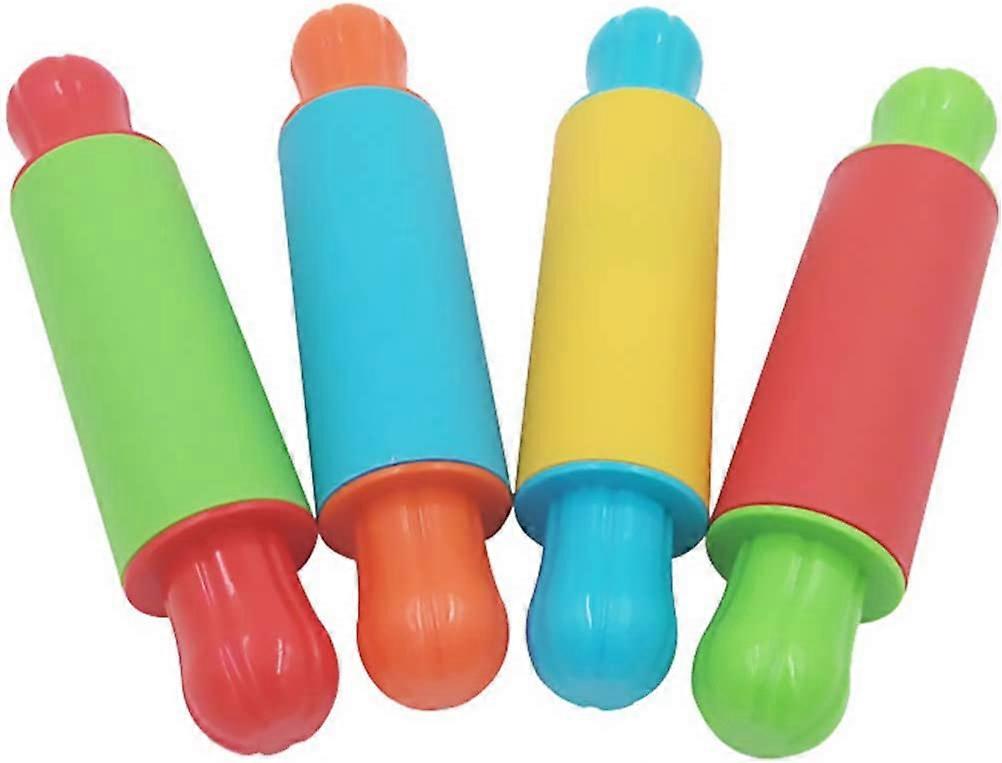 4-Pack Clay Rolling Pins Soft Clay Plasticine Dough Modeling Rollers Kids Clay and Dough Play Tools Kids Playdough Kit
