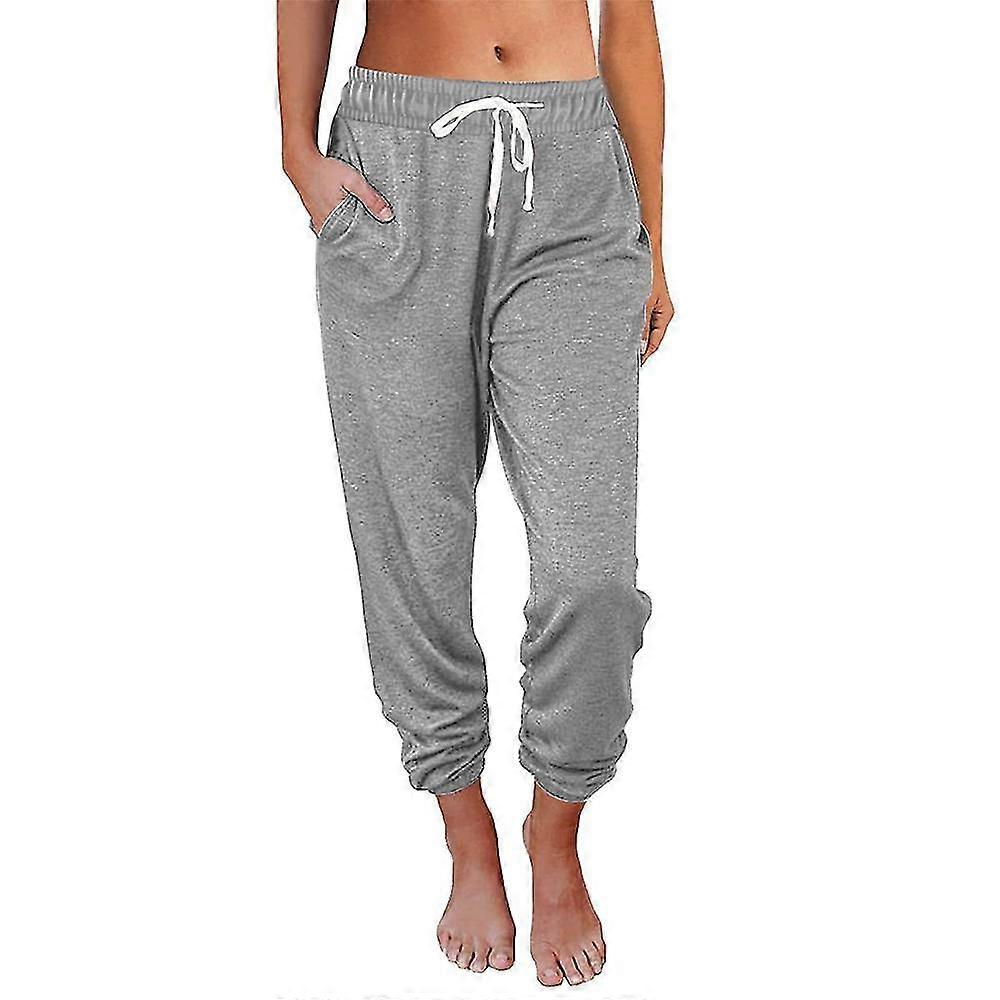 Womens Drawstring Elastic Waist Pants Sports Trousers