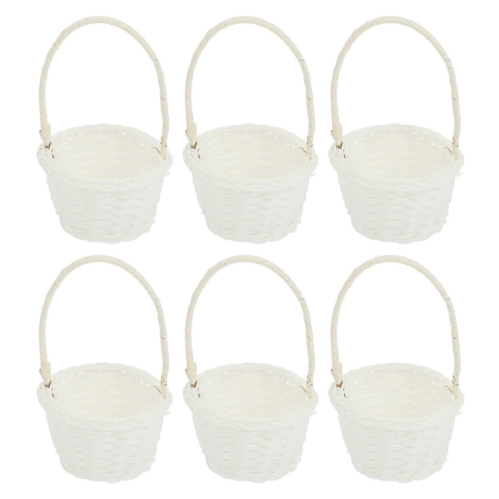 6pcs Durable Woven Baskets Distinctive Rattan Baskets Premium Picnic Baskets