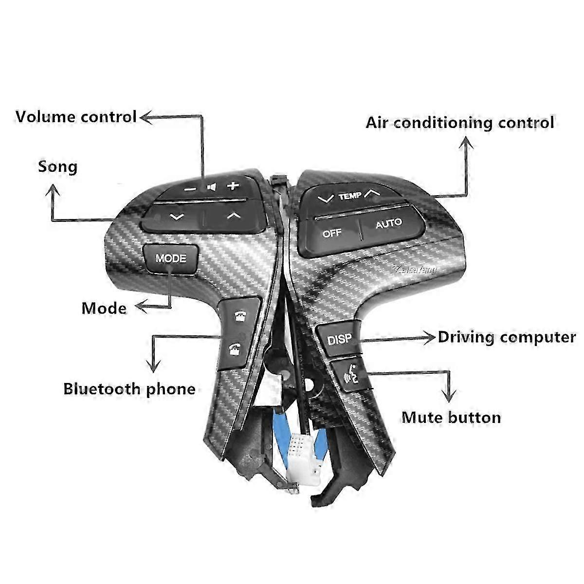 Carbon Fiber Steering Wheel Button Switch Audio Cruise Control Button For