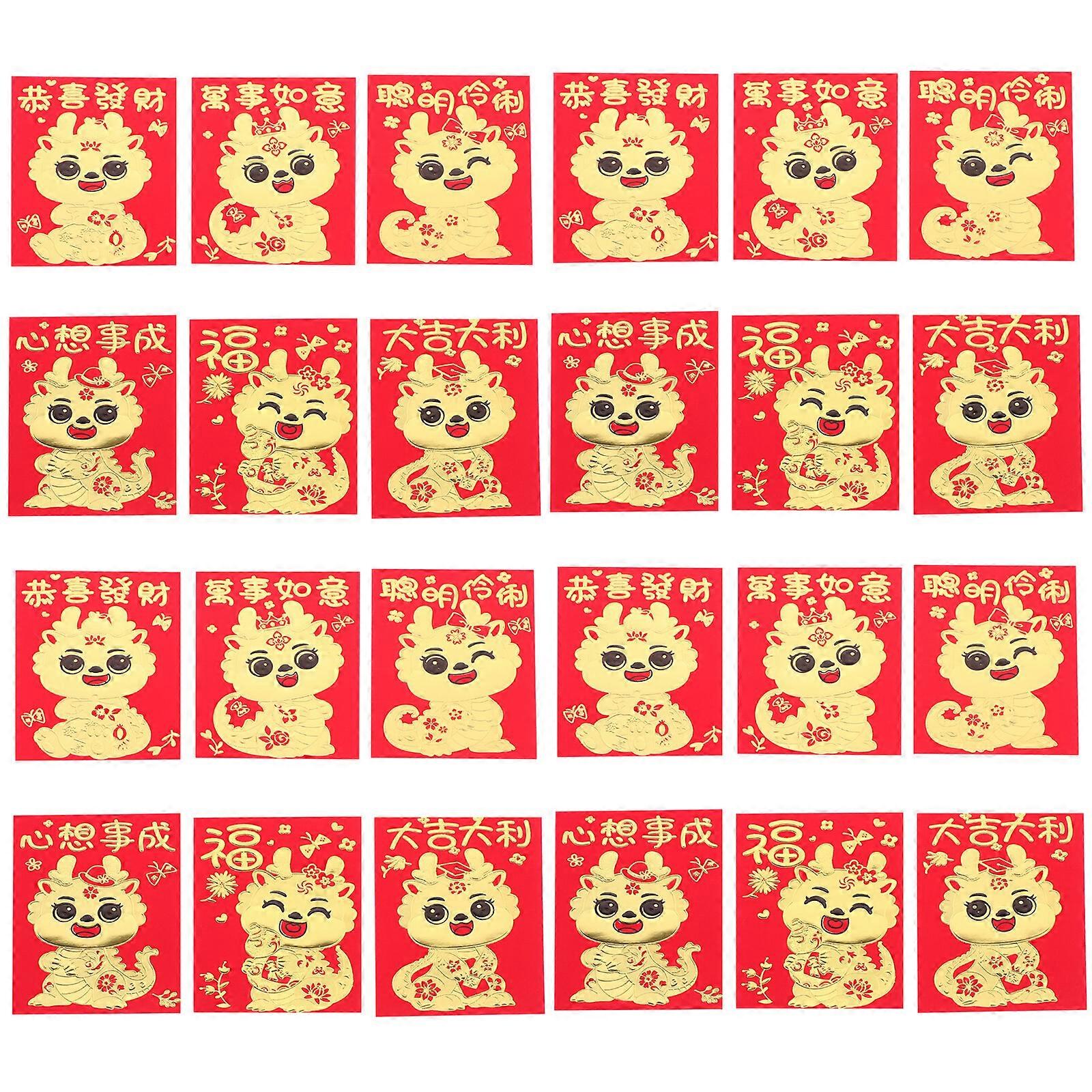 30pcs Red Envelopes The Year of Dragon Luck Money Envelopes Chinese New Year Red Envelope