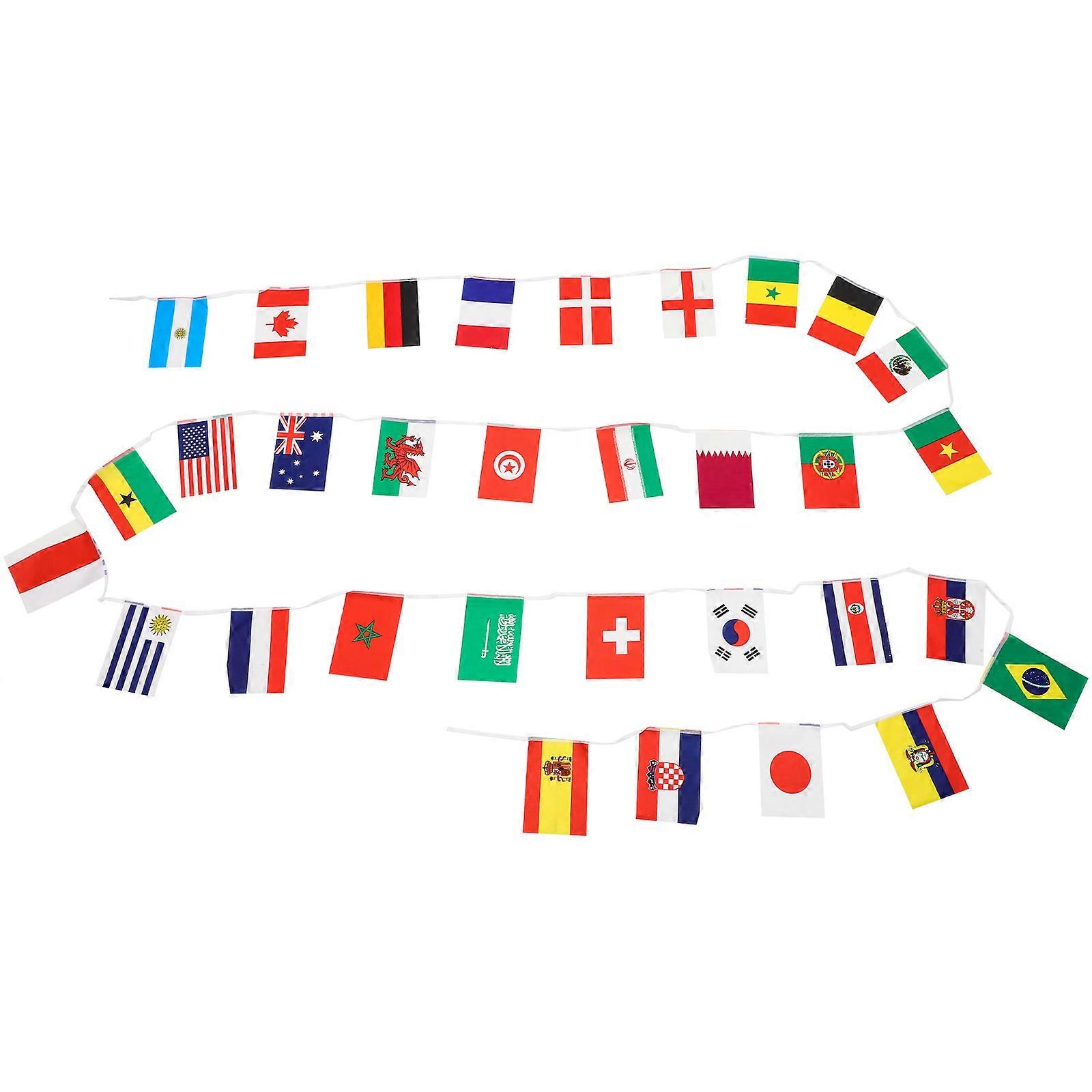 Pennant Banner Flags Countries Bunting Soccer Game Bunting Flag Soccer Flag Decoration 2022 Soccer Match Flag Flags The World