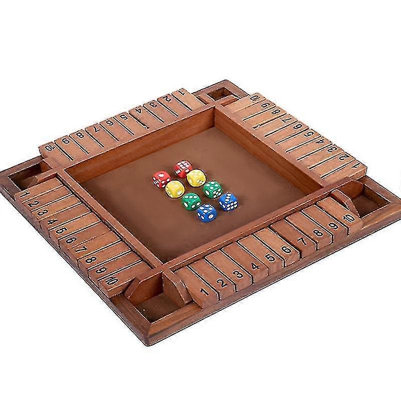 Shut The Box Tabletop Game Wooden Dice Board Game For 2-4 Players Shut The Box Board Game Set Dice Party Club Drinking Games High Quality