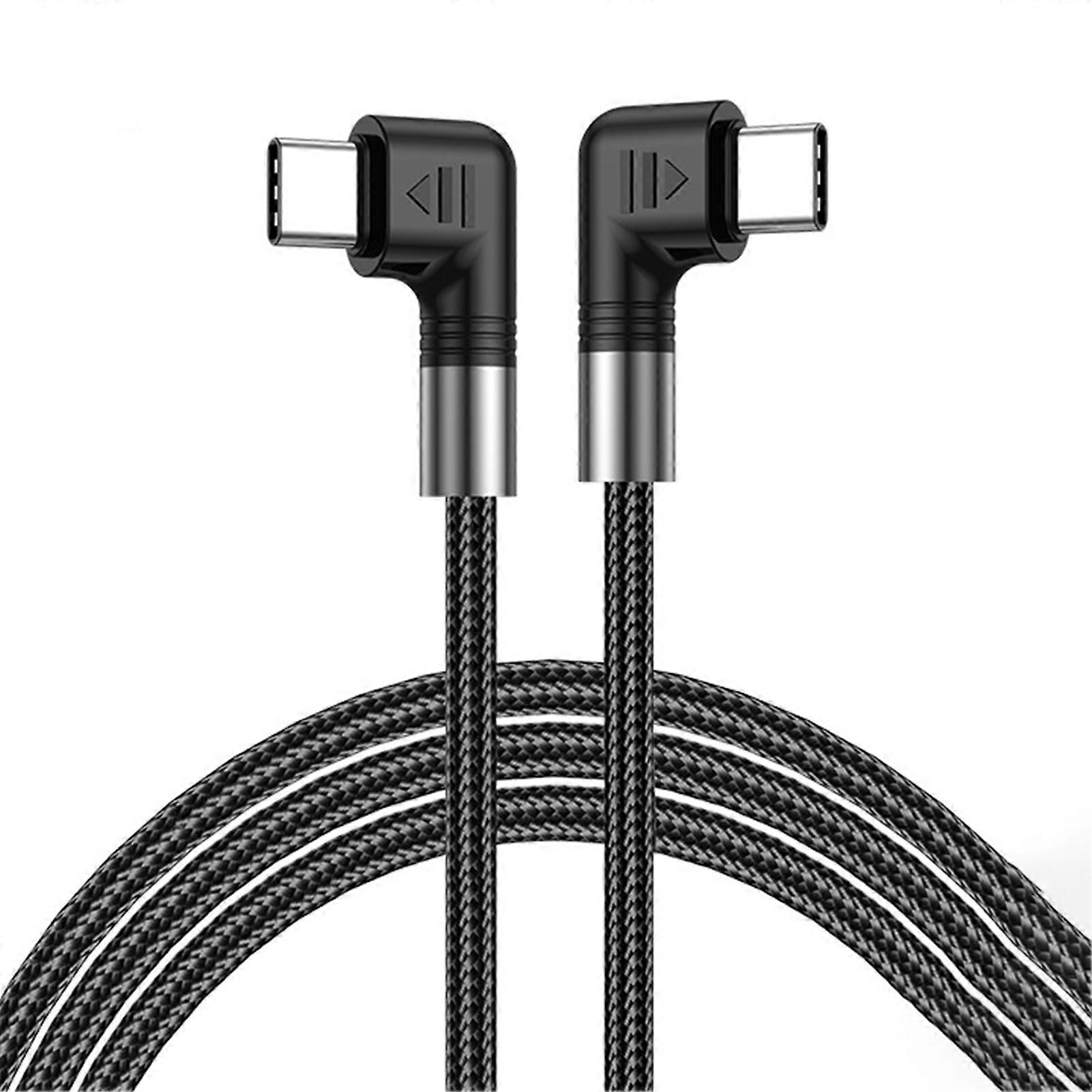 Data Cable Intelligent Chip Anti-interference Stable Output Multifunctional Plug Play Fast Charging L-shaped Interface PD100W 5A Type C to Type C Cabl