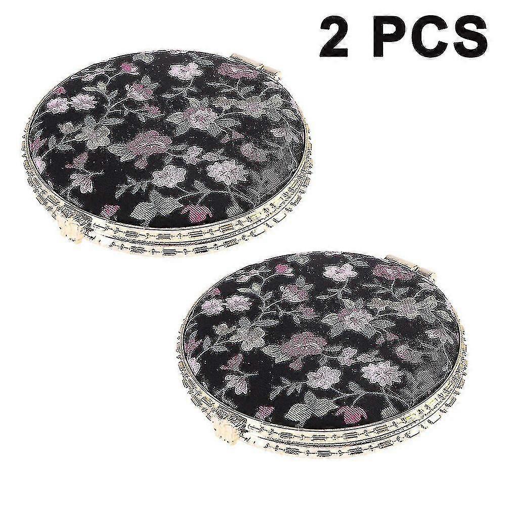 2 Pieces Portable Compact Mirror, Two-sided Cosmetic Mirror