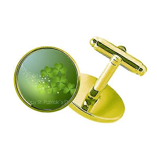 4つ星アイルランドセントパトリックスデースタッズ付きビジネスメタルカフスボタンゴールデン