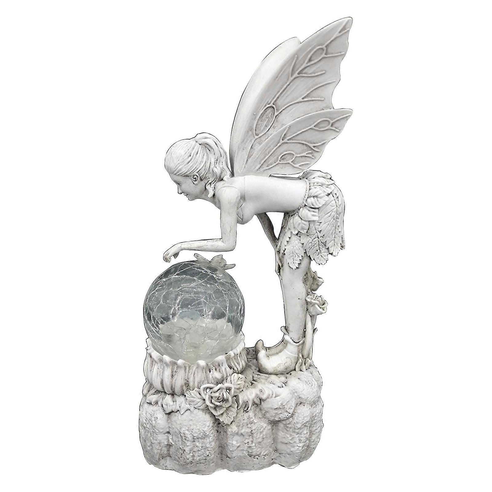 Statua dell'angelo della fata con luce a LED ad energia solare impermeabile decorazione del giardino all'aperto