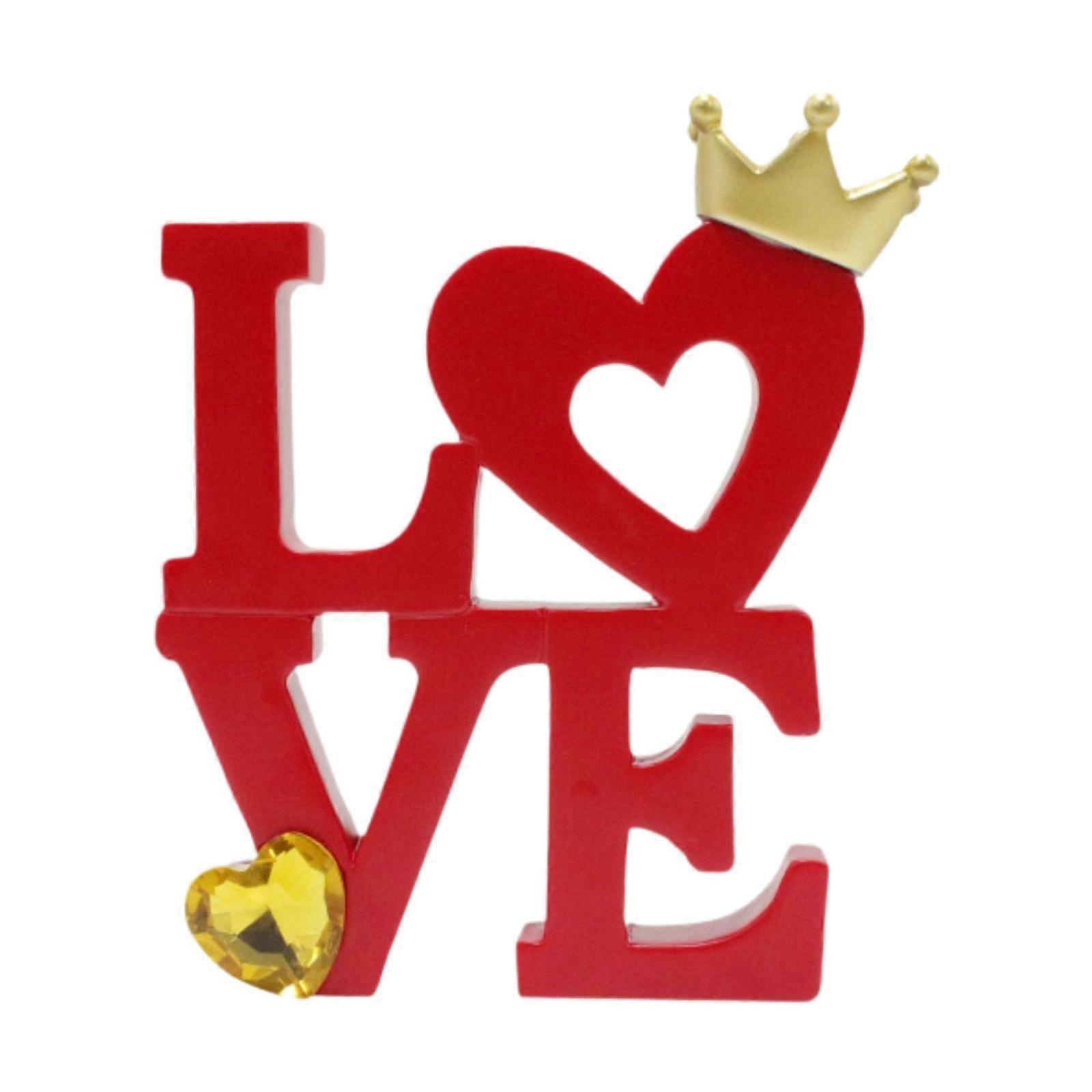 Décoration de table en résine avec signe d'amour découpé pour bibliothèque