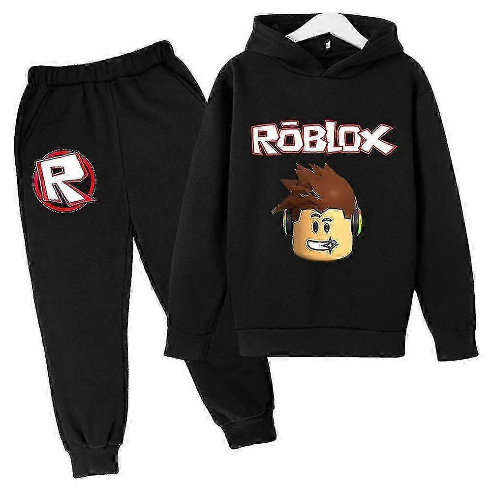 Robloxキッズボーイズガールズ長袖トラックスーツセットパーカースウェットシャツプルオーバートップスパンツ衣装-NMAOV