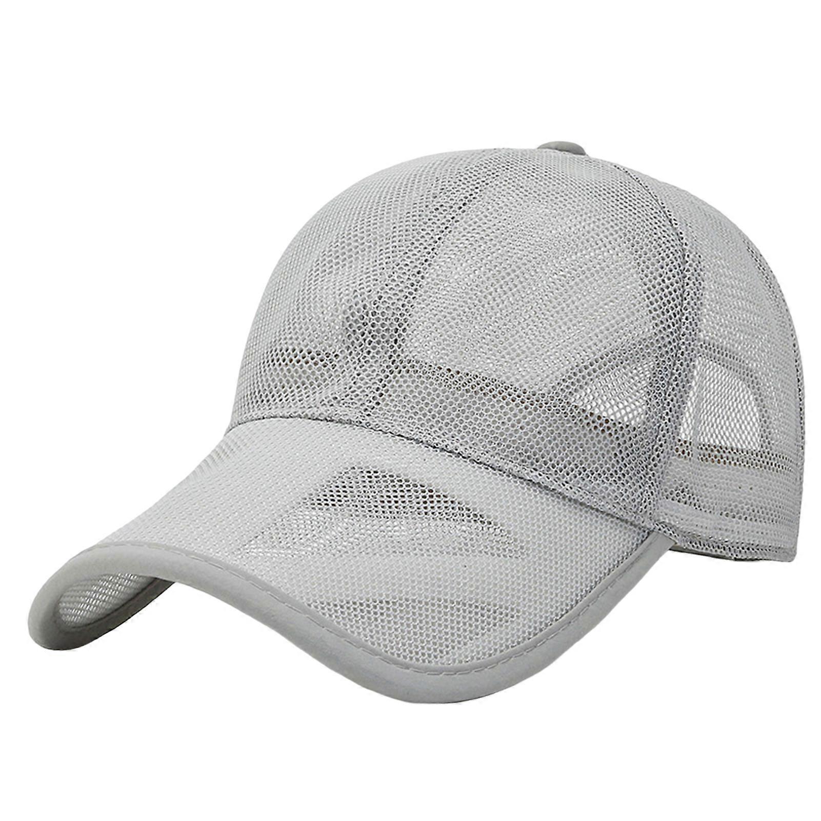 Men Baseball Hat Hollow Out Mesh Breathable Quick-drying Solid Color Sunscreen Adjustable Outdoor Golf Sun Hat Headwear