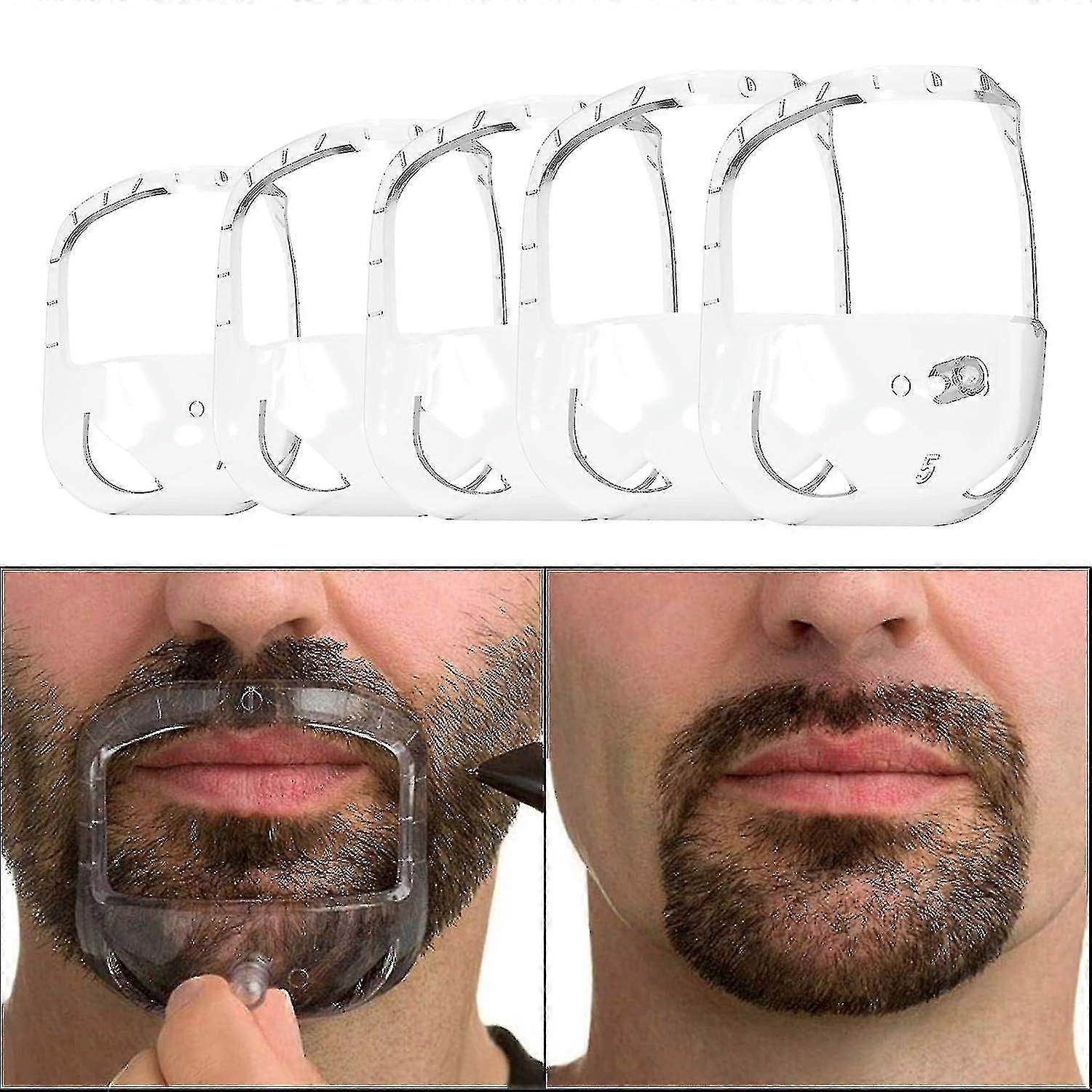Modelli di modellatura del pizzetto per uomo - Set di 5 taglie: Cura della barba e styling s202412242391