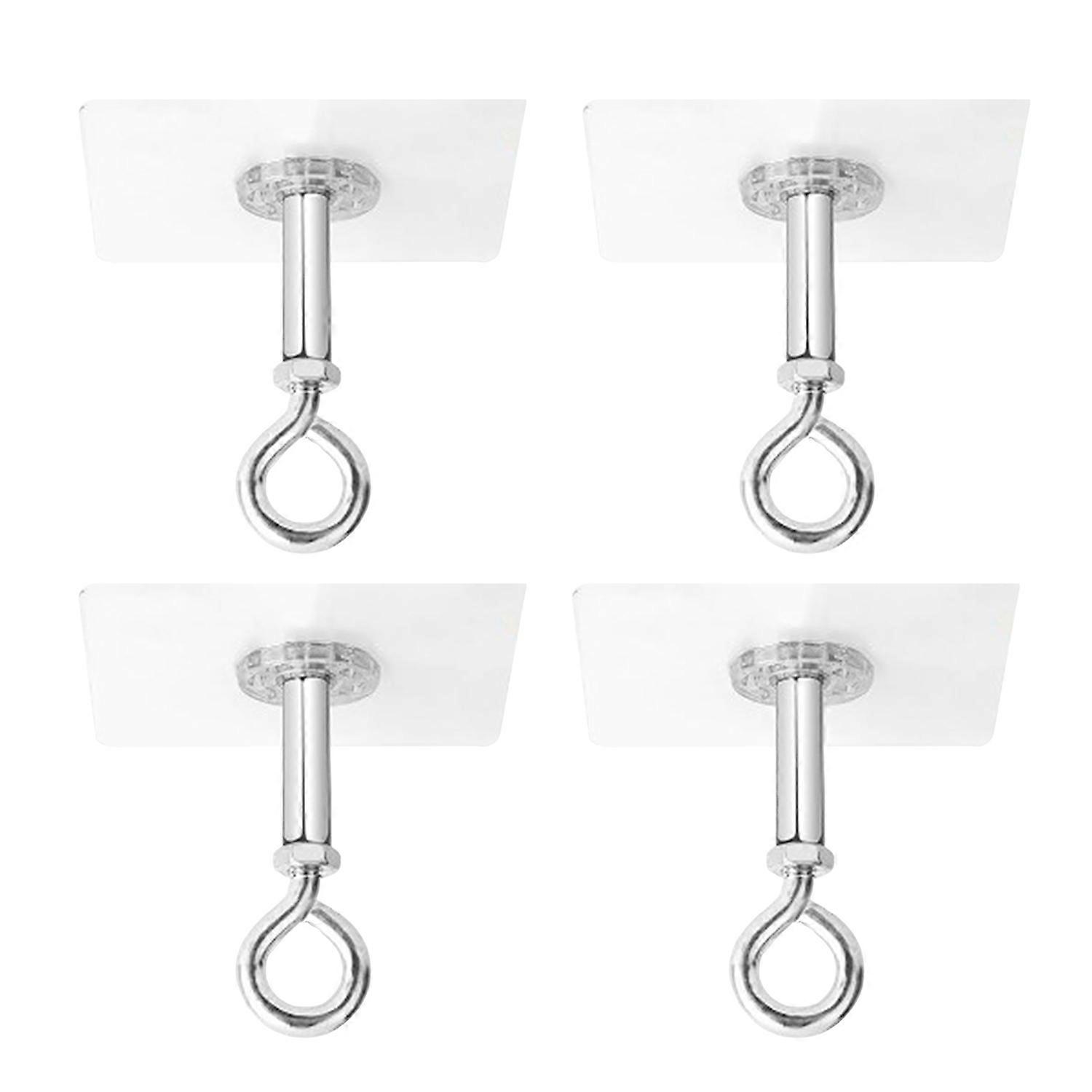 4Pcs Traceless Hooks Rustproof Corrosion Resistant No Drilling Required Strong Adhesion Easy to