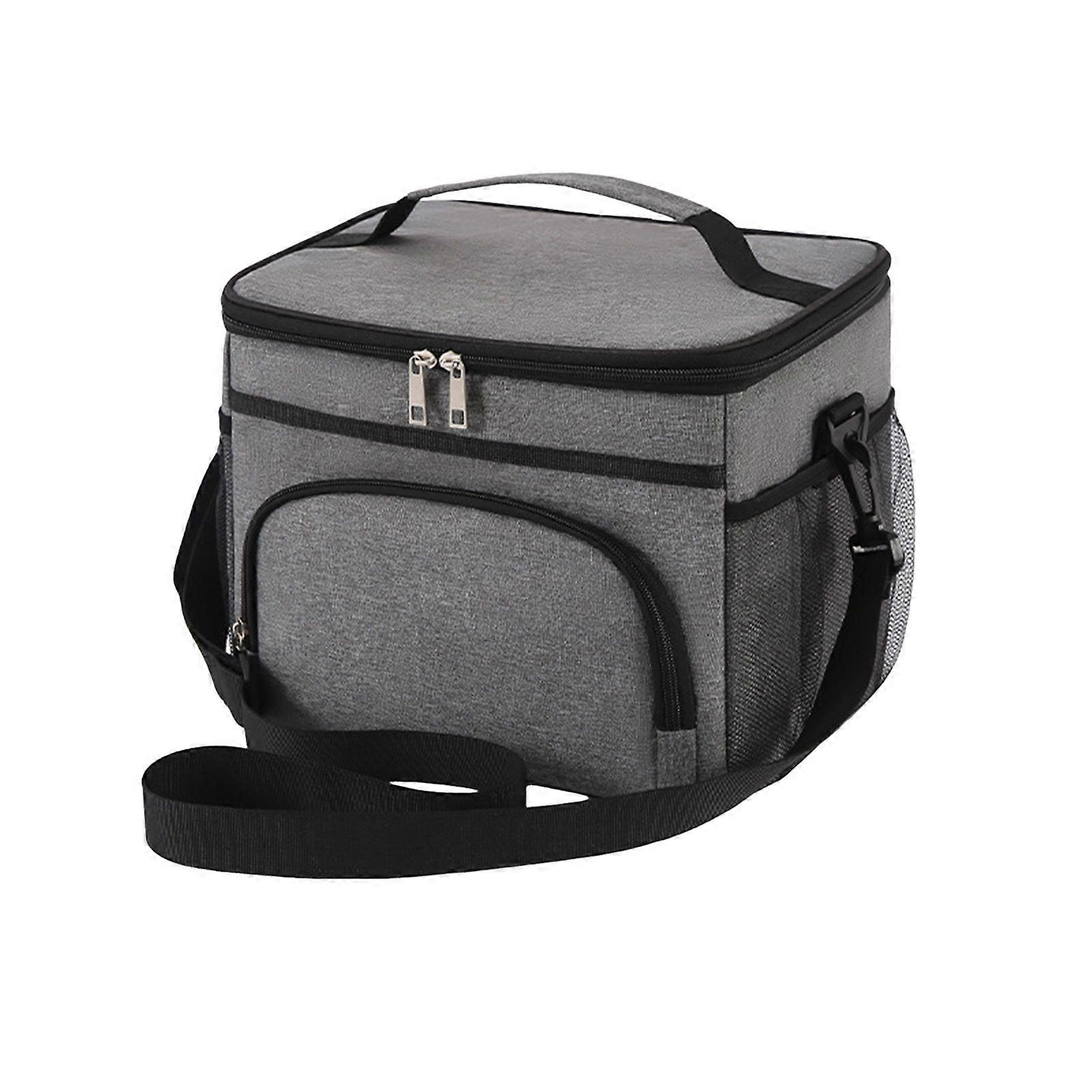 Insulated Lunch Bag Leak-Proof Cooler Lunch Bag with Multiple Pockets Large Capacity Zipper Closure Lunch Container Bag with Handle
