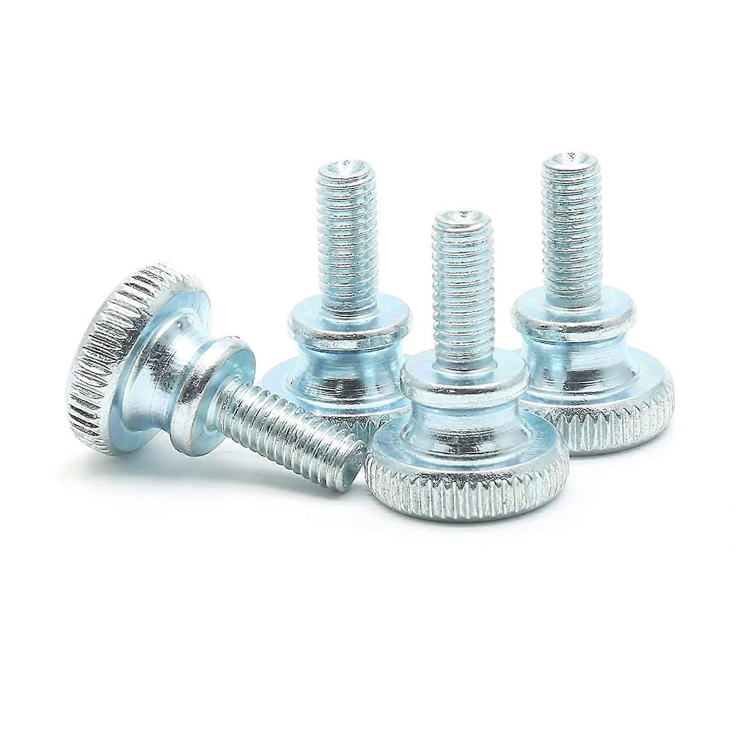10 Pcs M5 Knurled Thumb Screws Znic Plated Flat Head Thumbscrews Grip Knobs