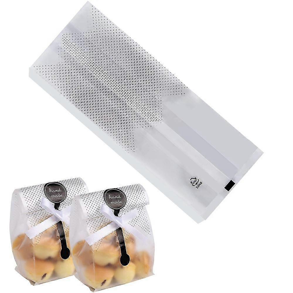 100個パック クッキーバッグ 半透明プラスチック製キャンディバッグ ミニパン、バントケーキ、ホットココア用トリートバッグ