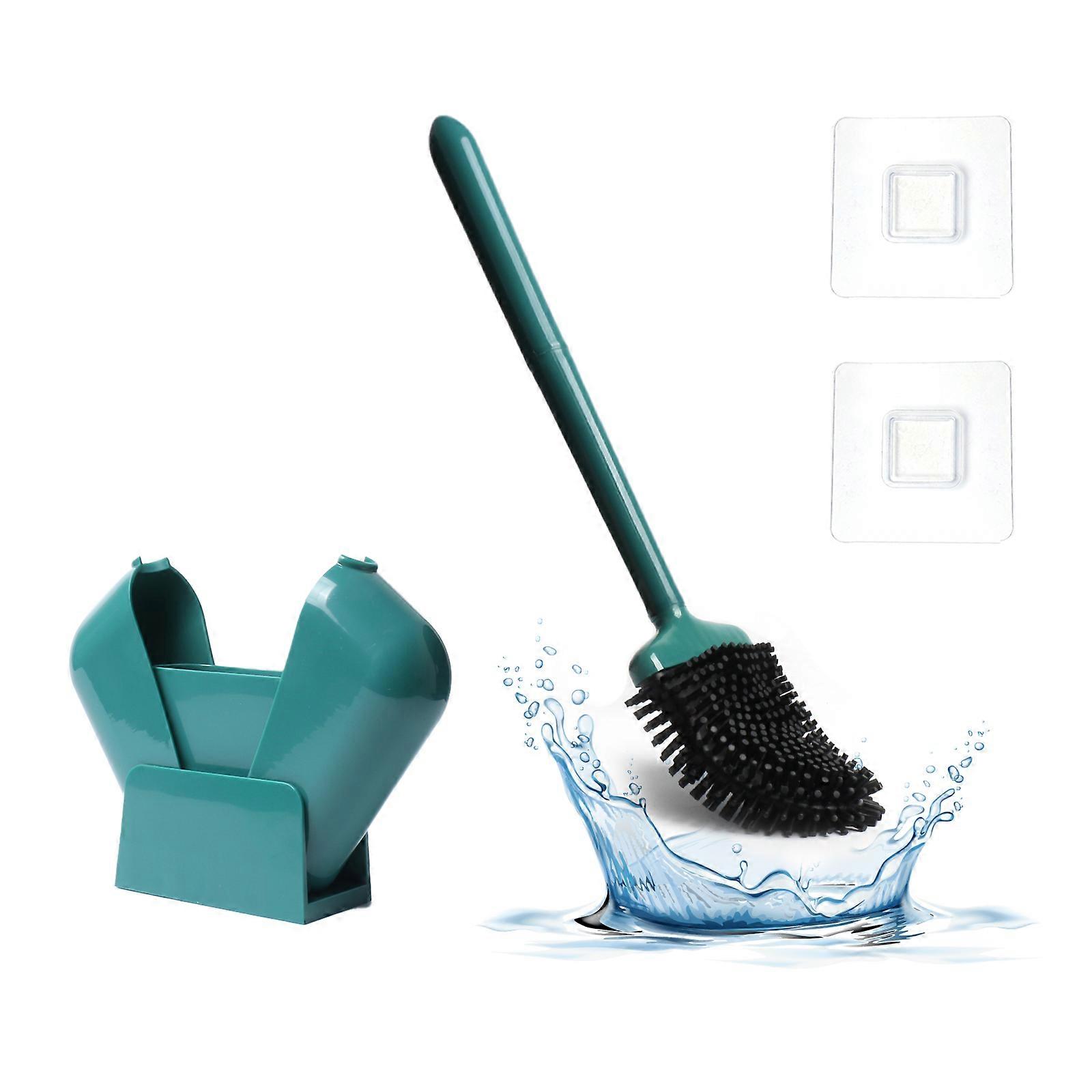 Bathroom Toilet Brush and Holder Set (Green)