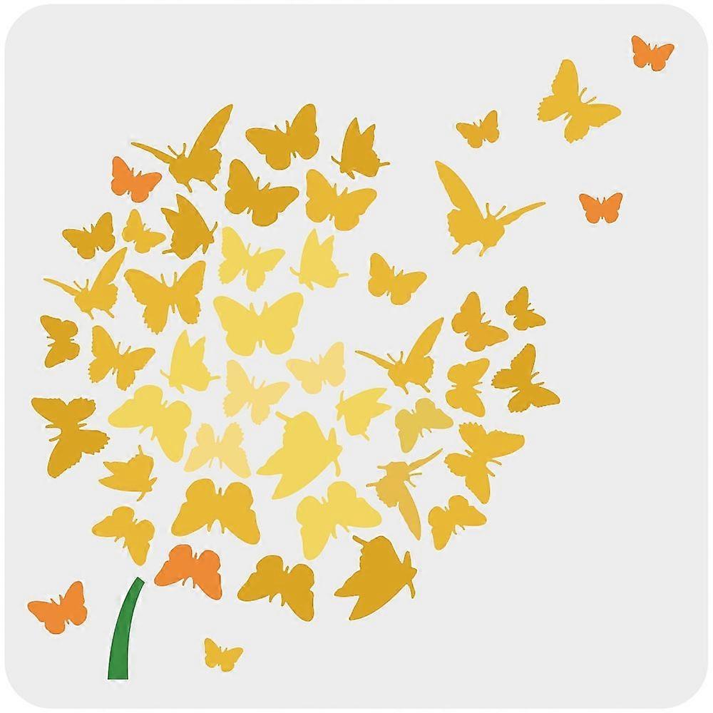 1pc Butterfly Stencil 30x30cm Reusable Flying Butterfly Drawing Stencils Butterfly Tree Pattern Drawing Decoration Stencil for Painting on Wall Furnit