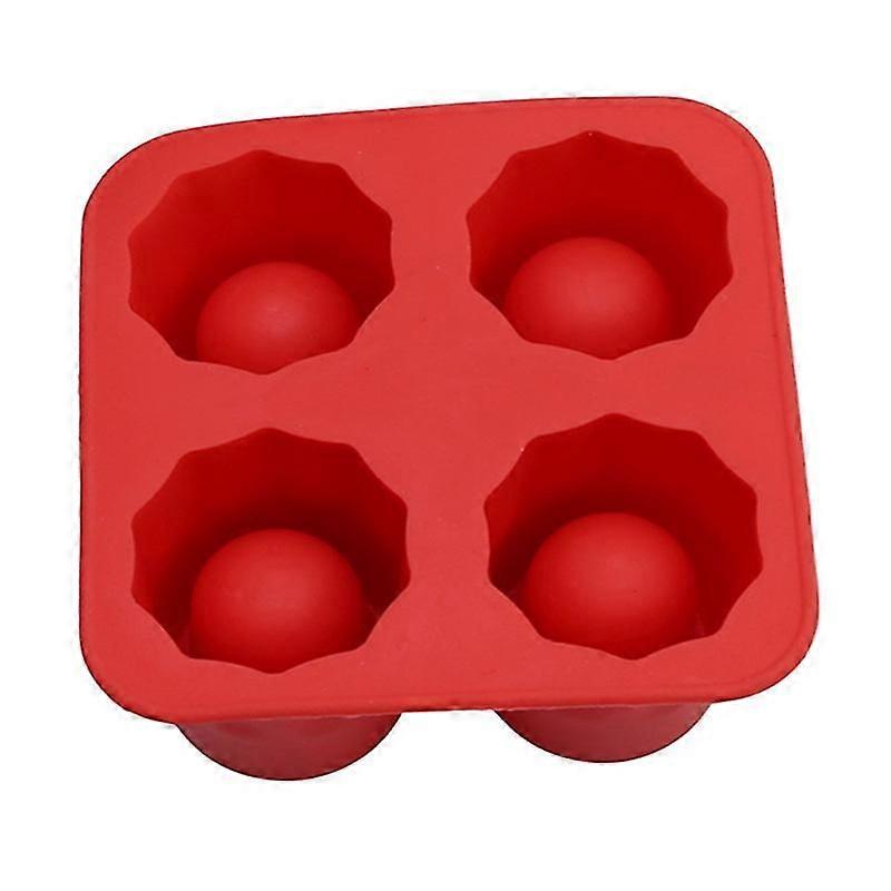 Ice Tray, Non-stick , Freeze 4 Shot Glasses red