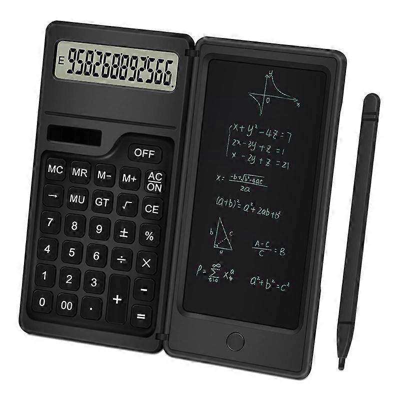 Calculator with Notepad, 12 Digits LCD Display Solar Desktop Calculator Portable Calculator for Off