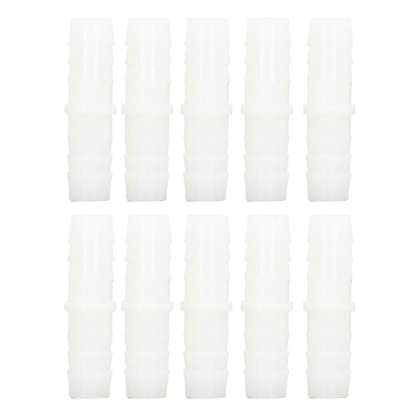 10Pcs Plastic Hose Barb Fitting Straight Equal Barbed Splicer Mender Joint Union Adapter 14-14mm