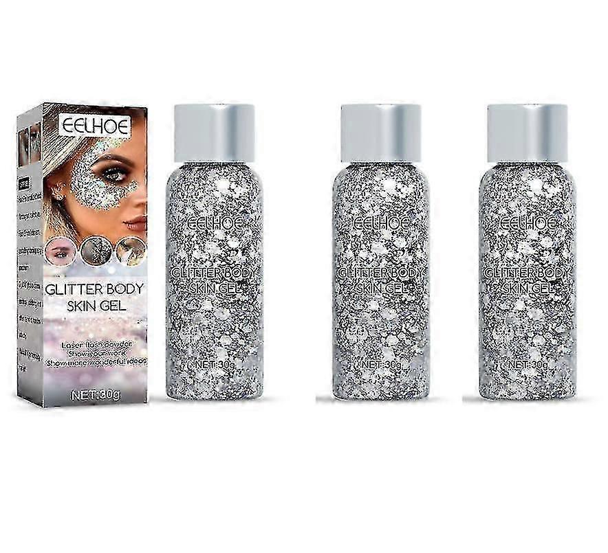 Eelhoe Sequin Gel Set Makeup Fish Scale Sequin Gel Glitter Stage Performance Eyeshadow Makeup Props