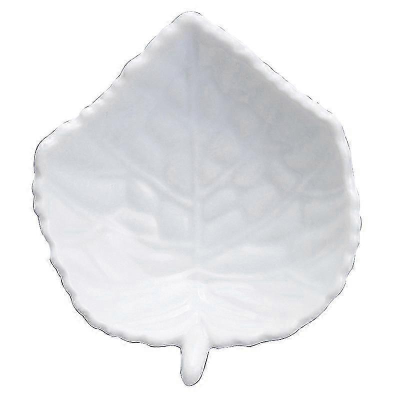 Leaf-Shaped Tea dish dish, 3.75 inch, Fine White Porcelain