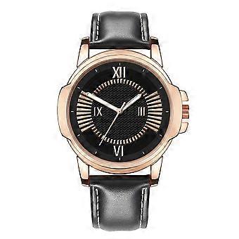 Legering Ur Rund Dial Analog Display Quartz Armbåndsur (Sort)