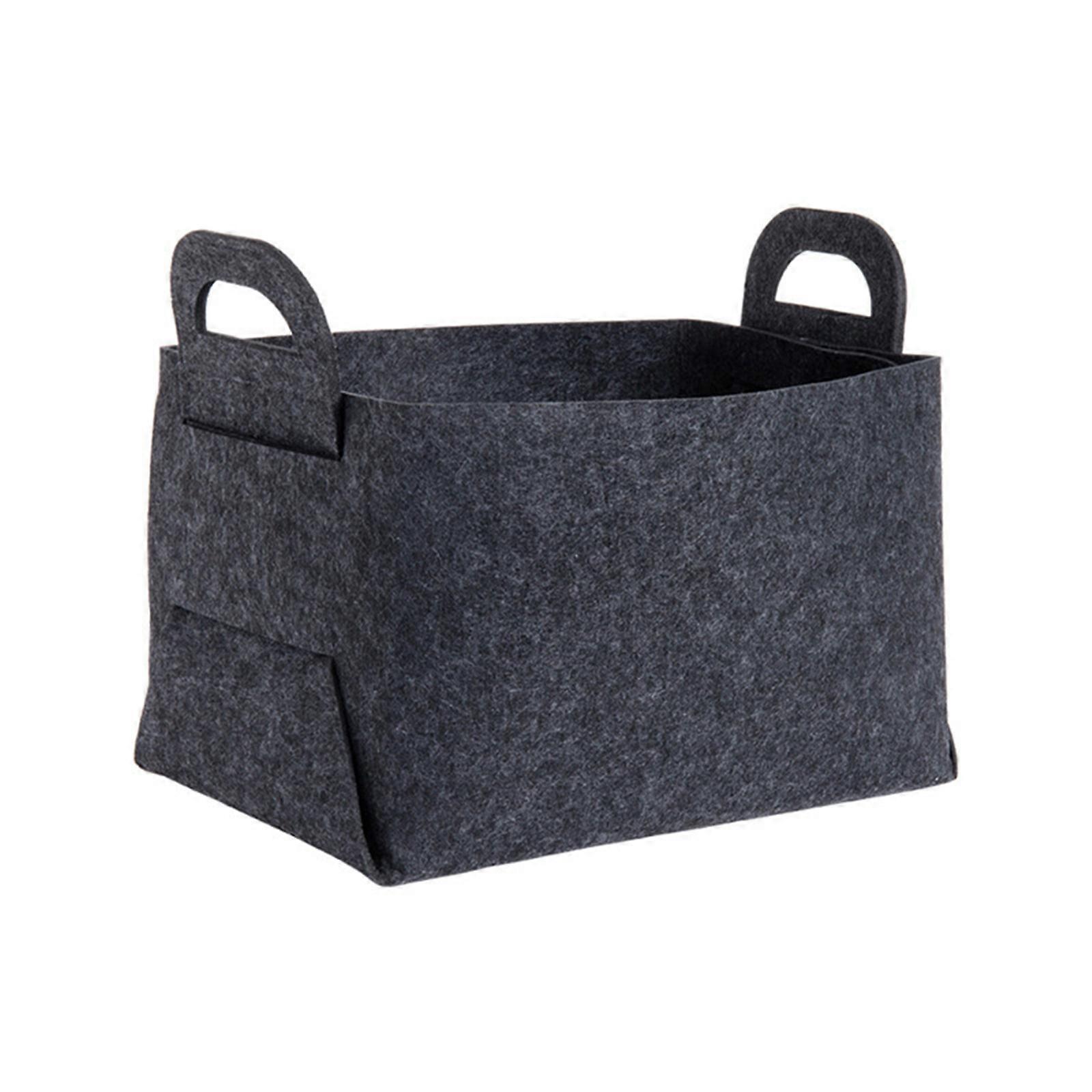 Versatile Foldable Felt Storage Basket Portable Large Size Gray Storage Container for Clothes Shoes Toy Tools and More Multicolor