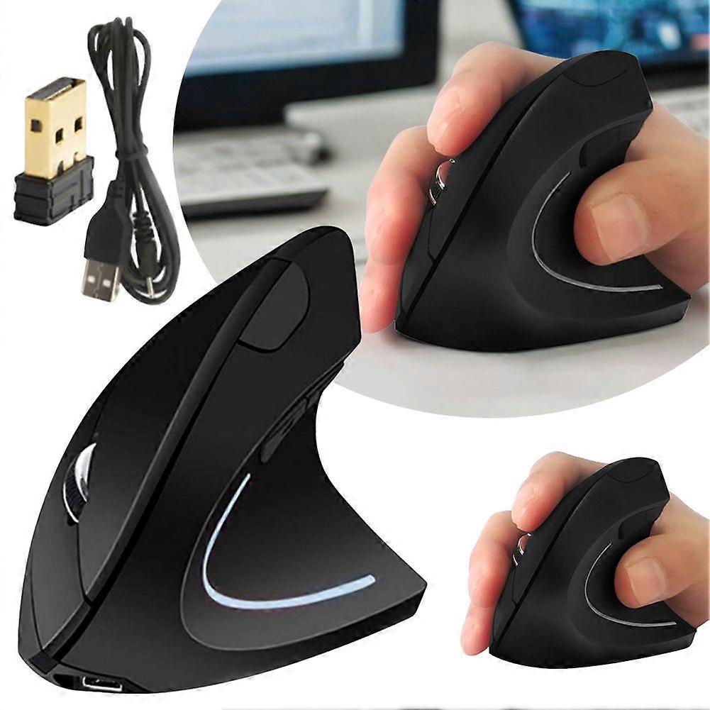 Ergonomic Mouse, Wireless Bluetooth Vertical Mouse, 1600 DPI Silent Mouse with 3 Adjustable DPI Levels, 2.4GHz Optical Mouse