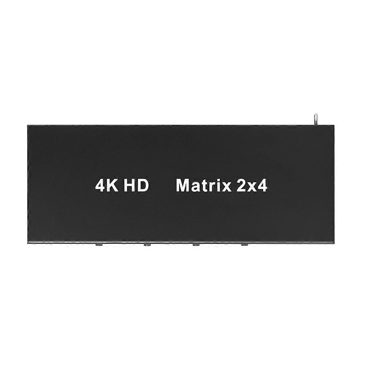 -Compatible Matrix 2X4 Switch Splitter 4K 30Hz with Audio Out Support 3D for DVD HDTV TV Box EU Plu