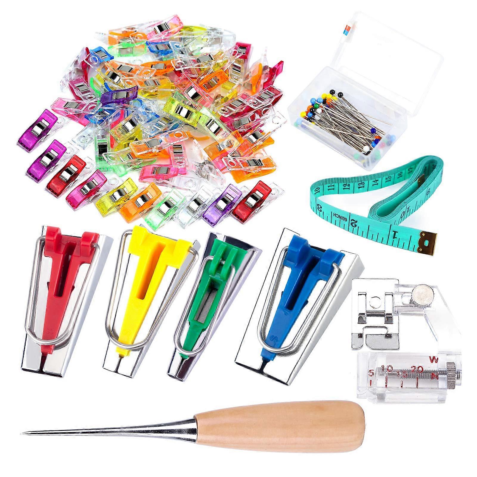 4 Sizes Bias Tape Tool Kit for Fabric Sewing and Quilting
