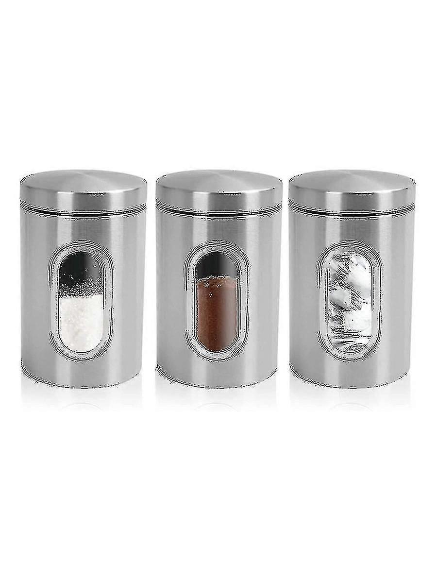 3 Piece Kitchen Canister Set Silver