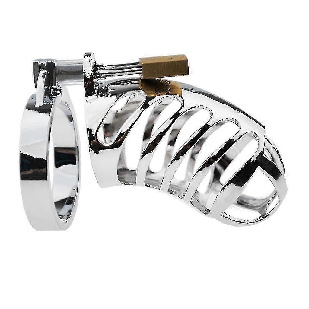 أجهزة العفة الذكور الجديدة الفولاذ المقاوم للصدأ قفص الطيور Co-ck قفل مع أنبوب