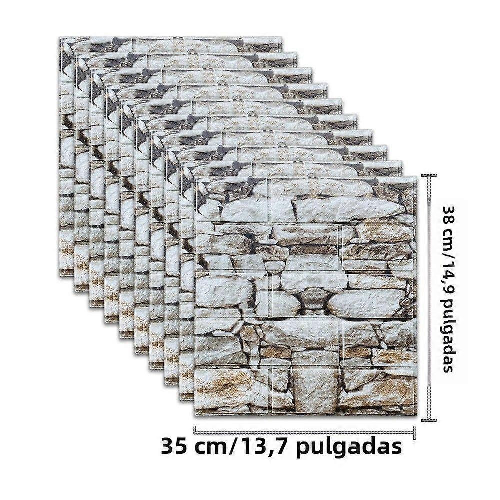 10 3D Foam Self-adhesive Wall Stickers Waterproof European Style for Interior Room Decoration