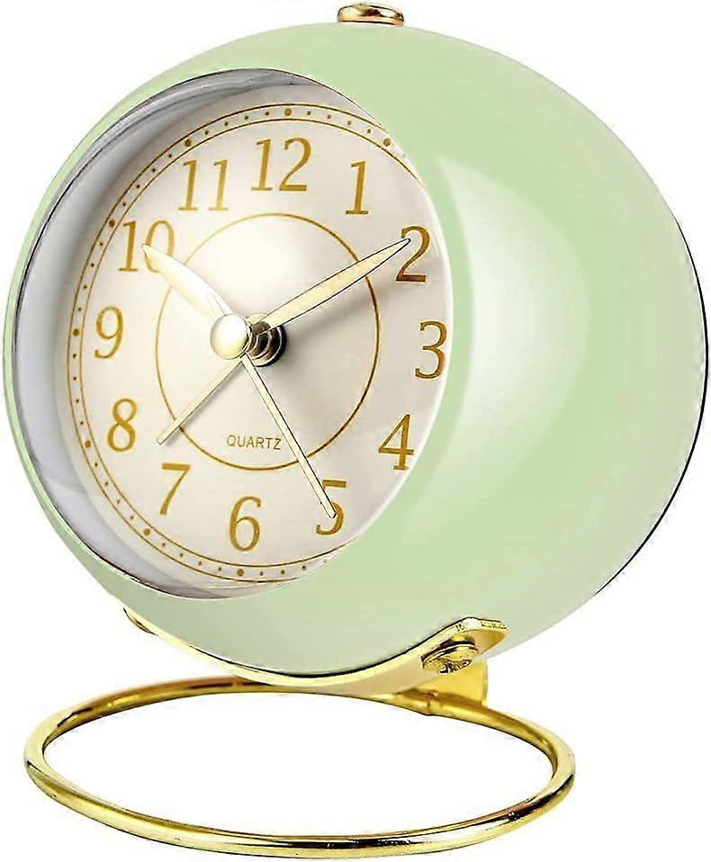Alarm Clock Classic Non-Ticking Tabletop Alarm Clock with Backlight Green