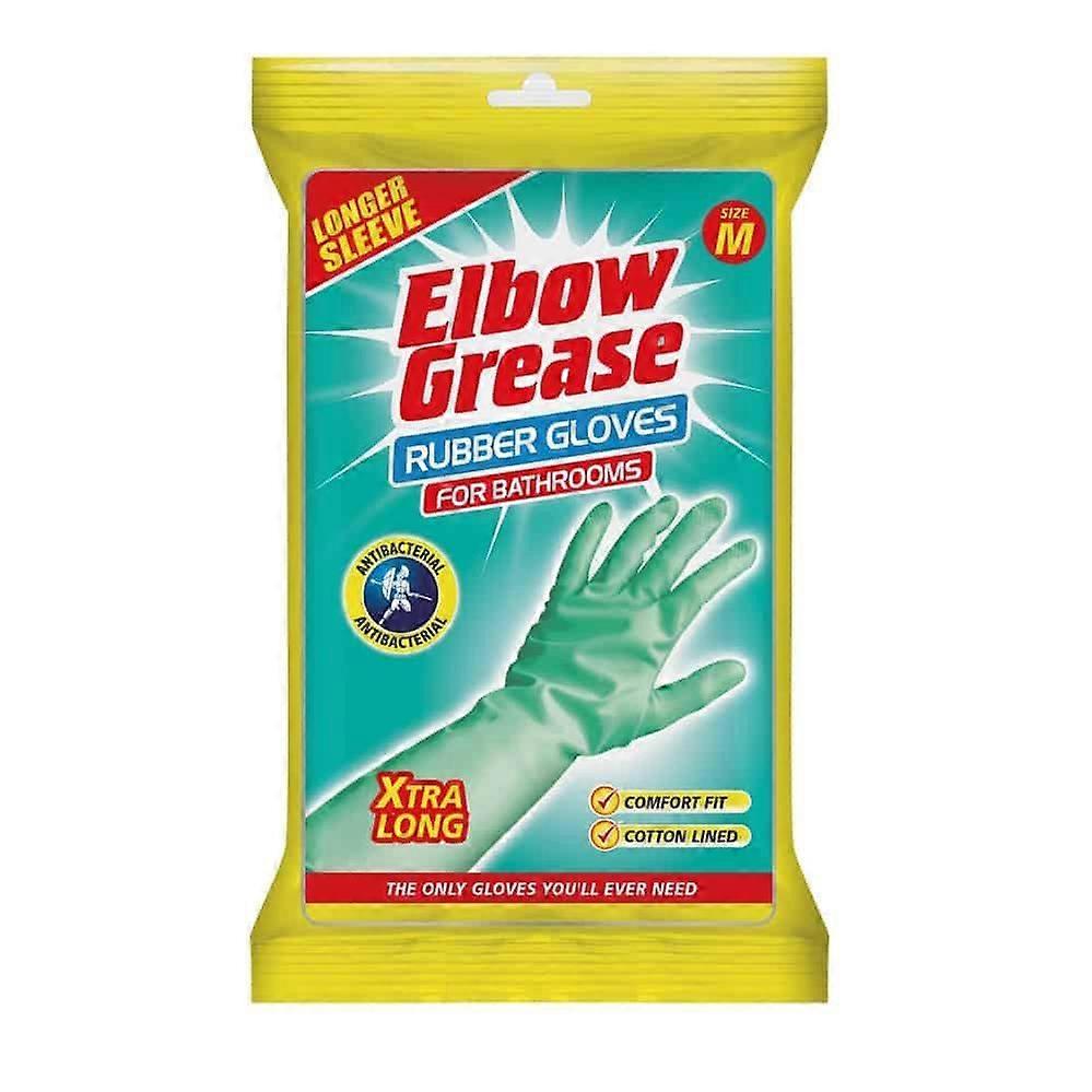 Elbow Grease Xtra Long Bathroom Rubber Gloves- Medium