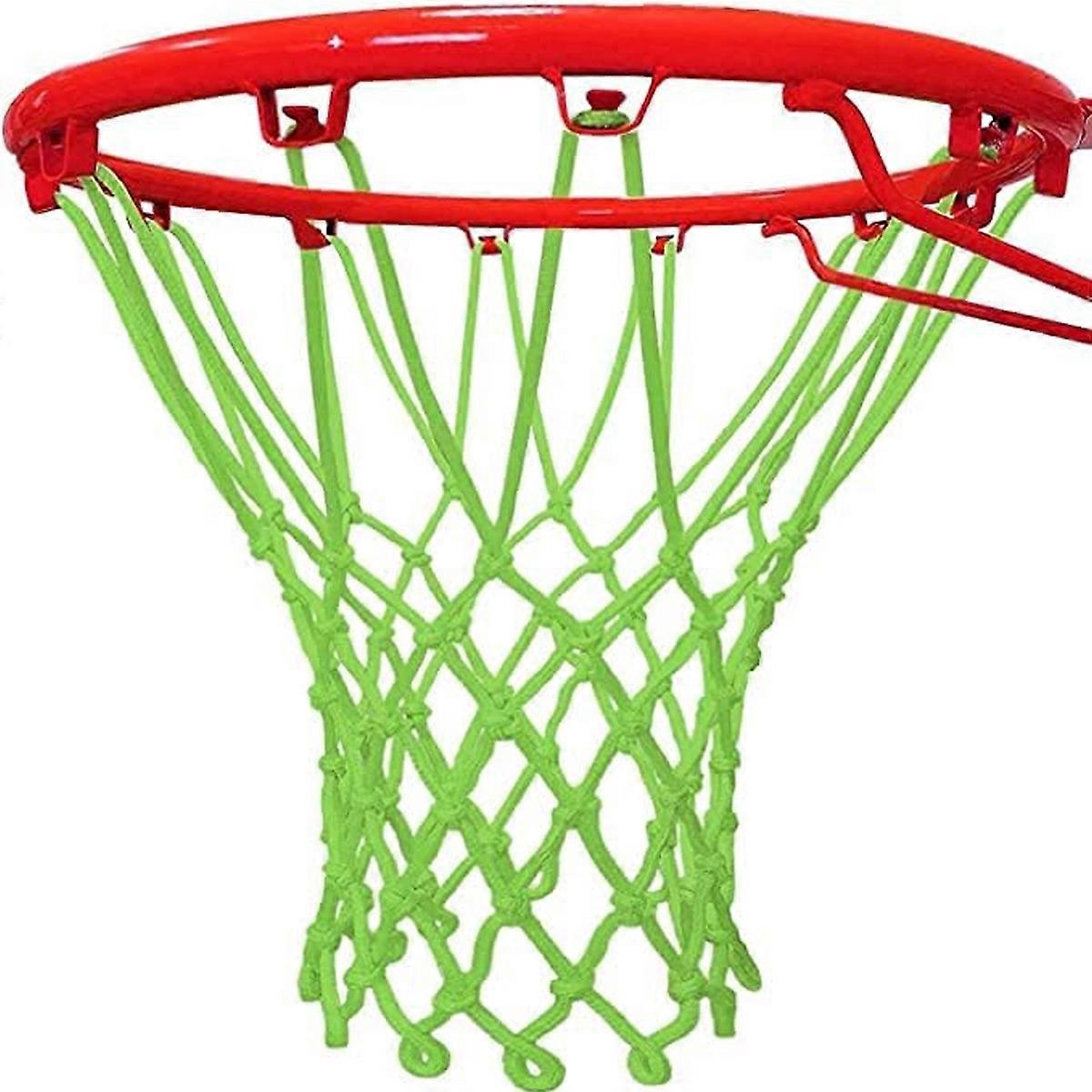 Outdoor Replacement Net, Glow In The Dark Heavy Duty Basketball Hoop Net For Nighttime Play And All Weather Conditions, Compatible With Standard Size